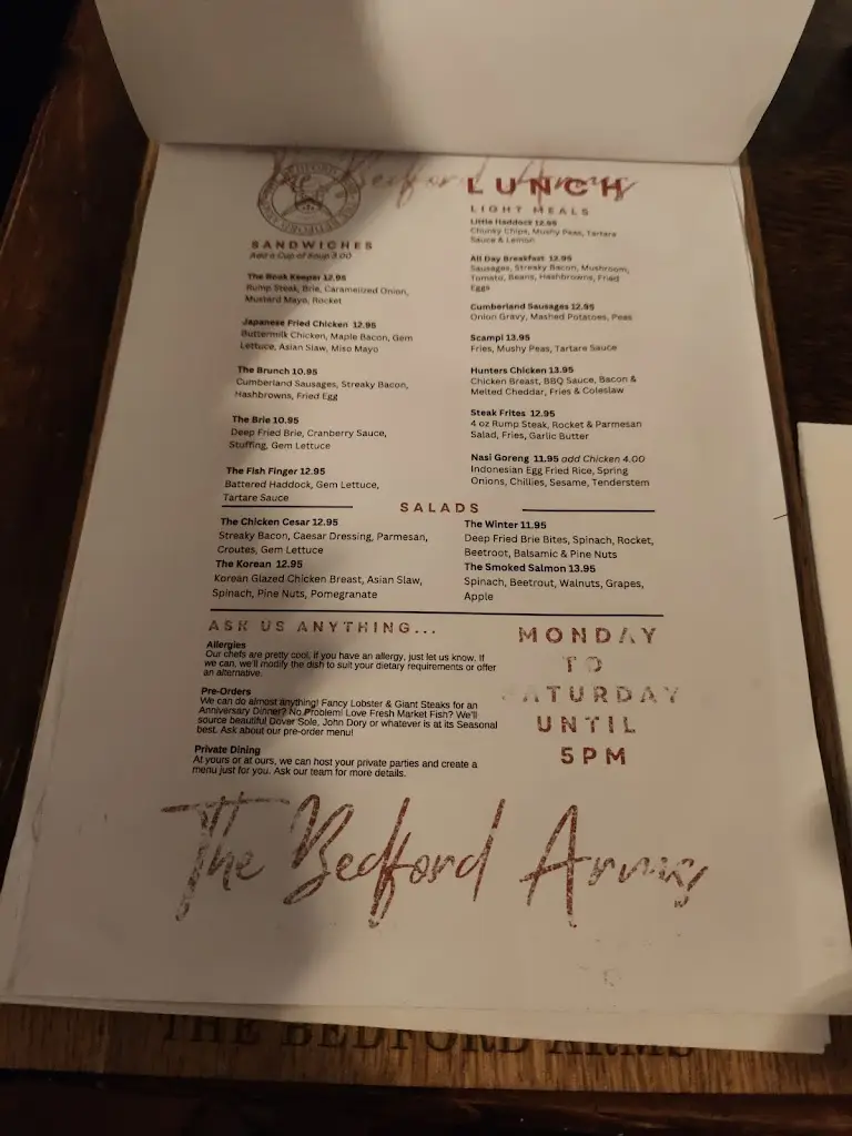 Menu_The Bedford Arms_Oakley_image_3