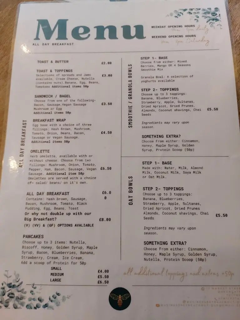 Menu_Business Retreat Boutique ltd_Oakengates_image_1