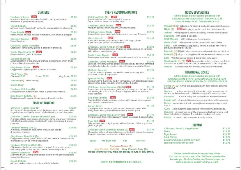 Menu_Odiham Tandoori_Odiham_immagine_2