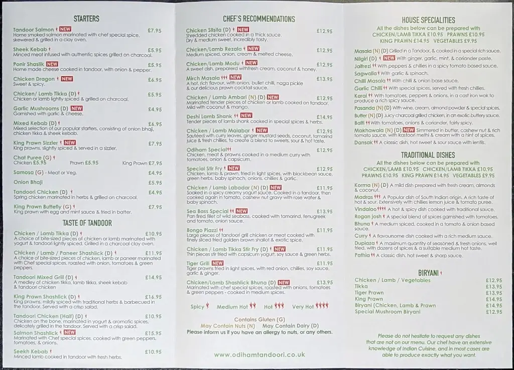 Menu_Odiham Tandoori_Odiham_immagine_4