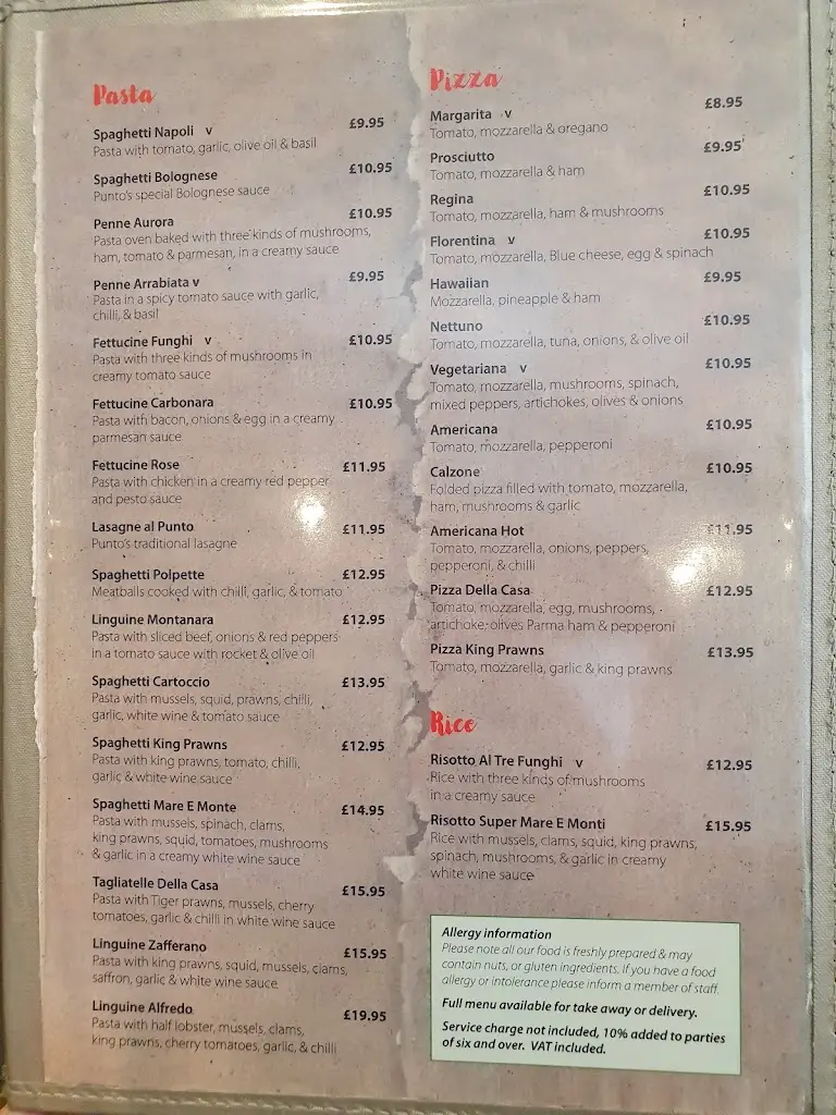 Menu_Punto Italian Pizzeria & Restaurant_Old Windsor_image_2