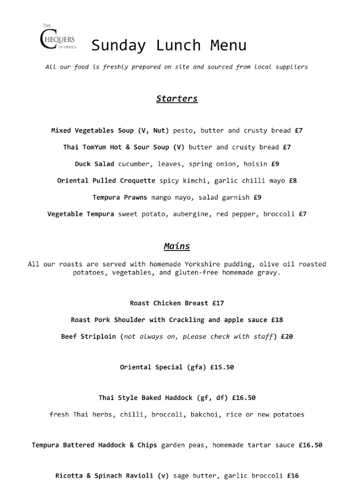 Menu_The Chequers Orwell_Orwell_image_2