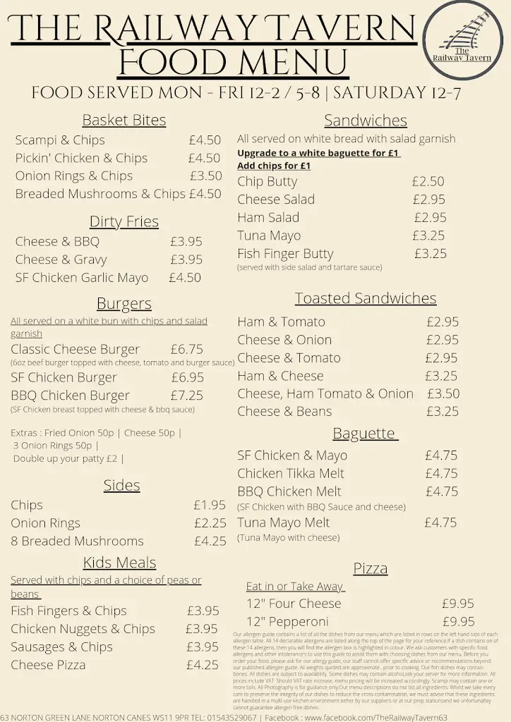Menu_The Railway Tavern_Norton Canes_immagine_1