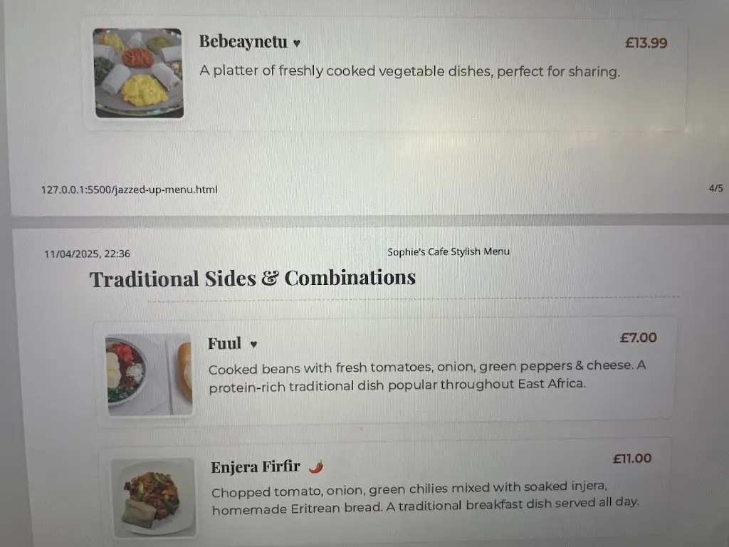 Menu_Sophe’s Cafe & Restaurant_Barnsbury_image_2