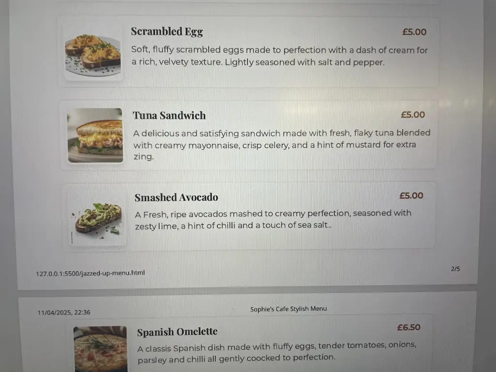 Menu_Sophe’s Cafe & Restaurant_Barnsbury_image_4