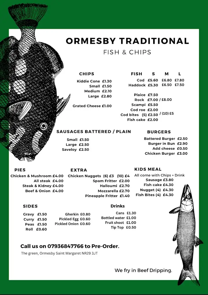 Menu_Ormesby Traditional Fish & Chips_Ormesby St Margaret_image_1