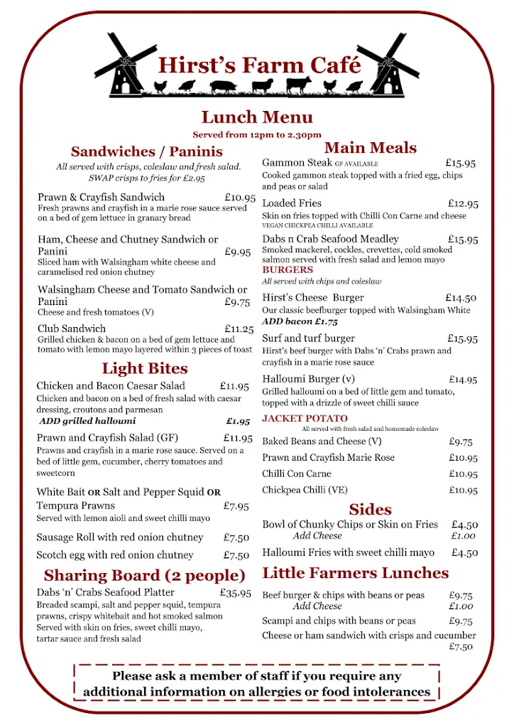 Menu_Hirst’s Farm Shop & Cafe_Ormesby St Margaret_image_1