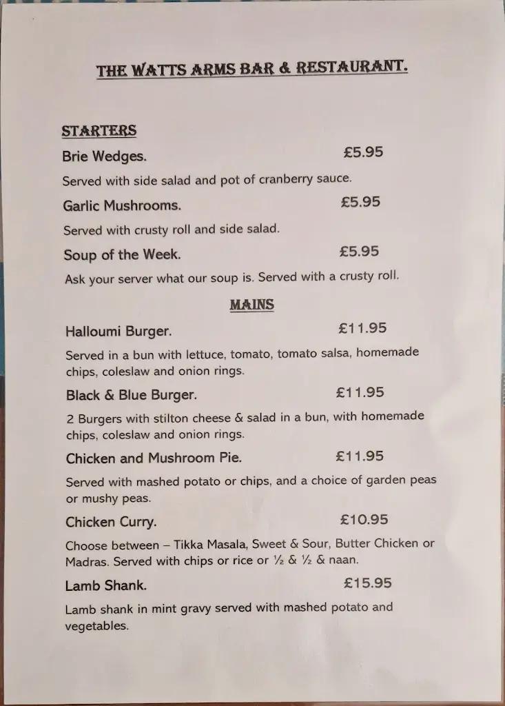 Menu_The Watts Arms_Ottringham_image_1