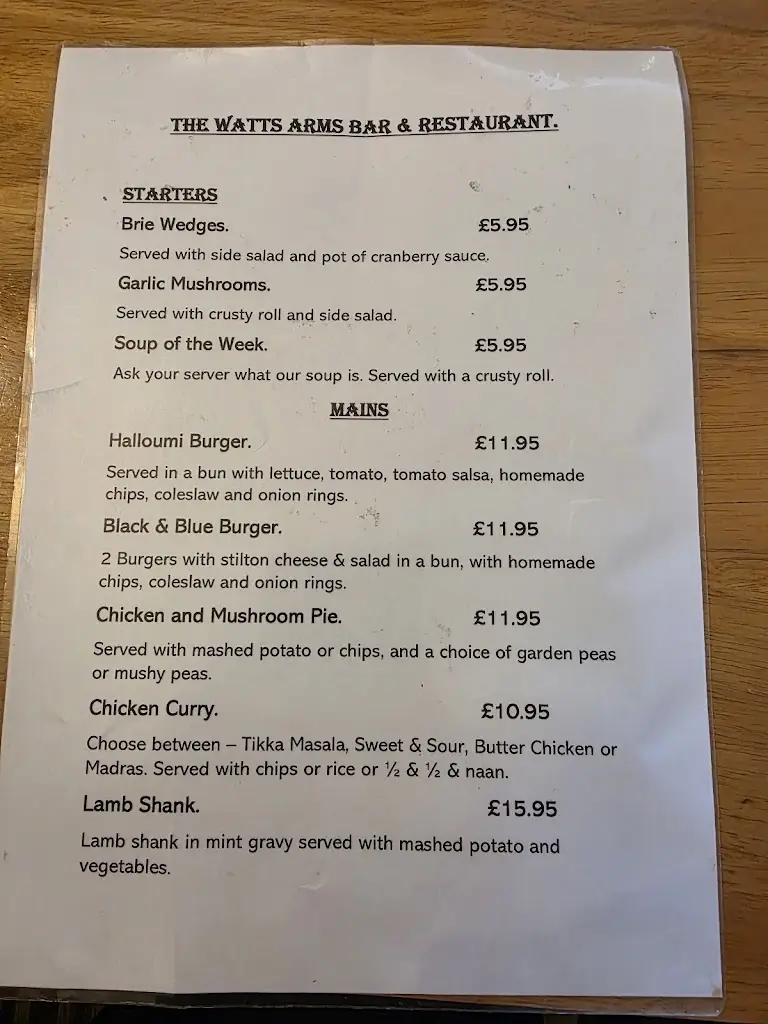 Menu_The Watts Arms_Ottringham_image_2