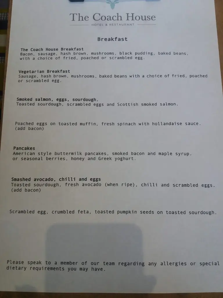 Menu_The Coach House_Otterburn_image_2