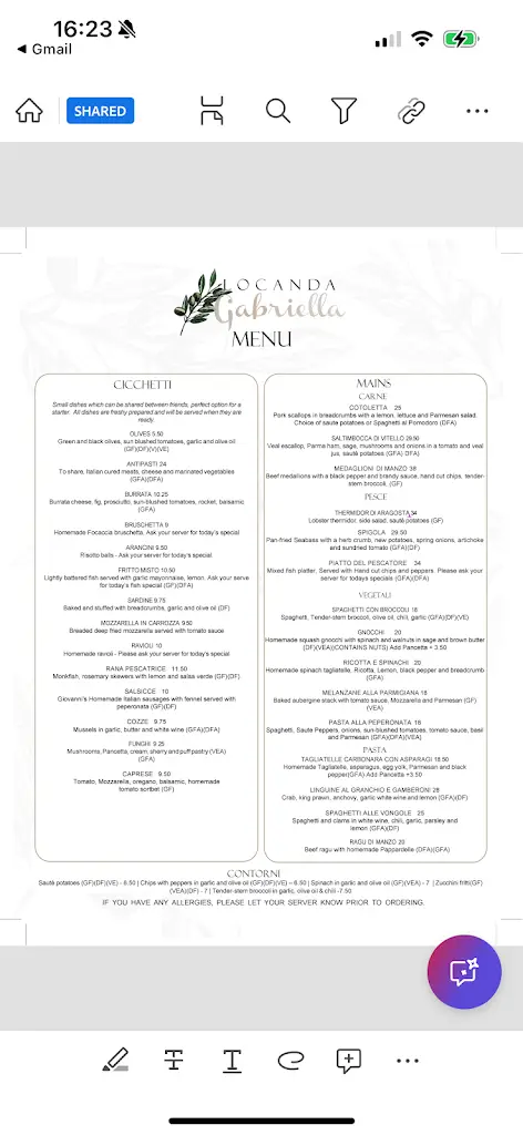 Menu_Locanda Gabriella_Olney_image_2