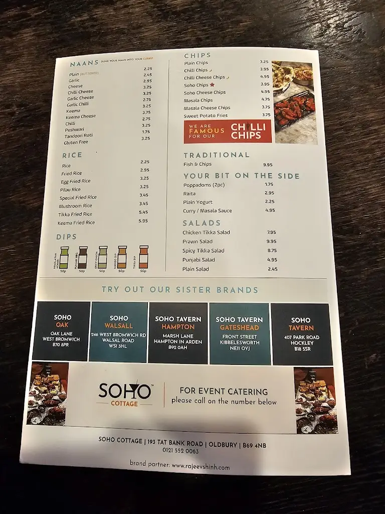 Menu_Soho Cottage_Oldbury_immagine_3