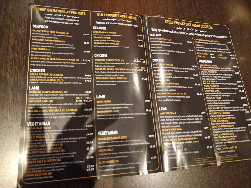 Menu_Bacaba Indian Restaurant_Oldbury_immagine_4