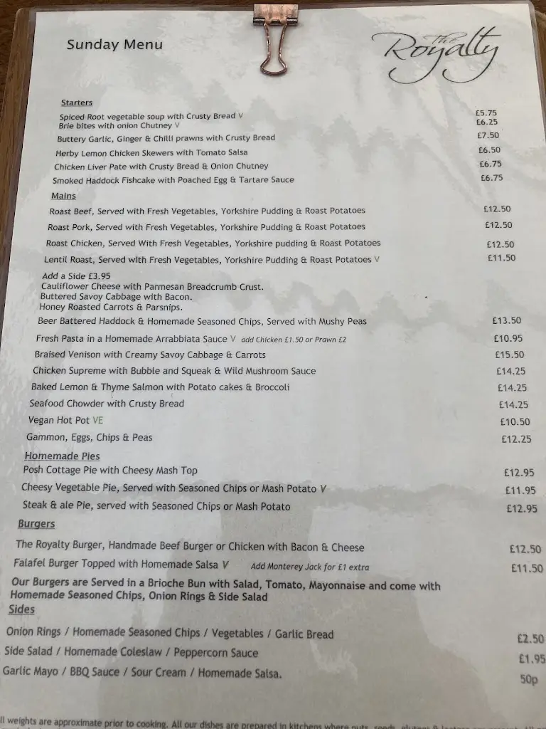 Menu_The Royalty_Otley_image_3