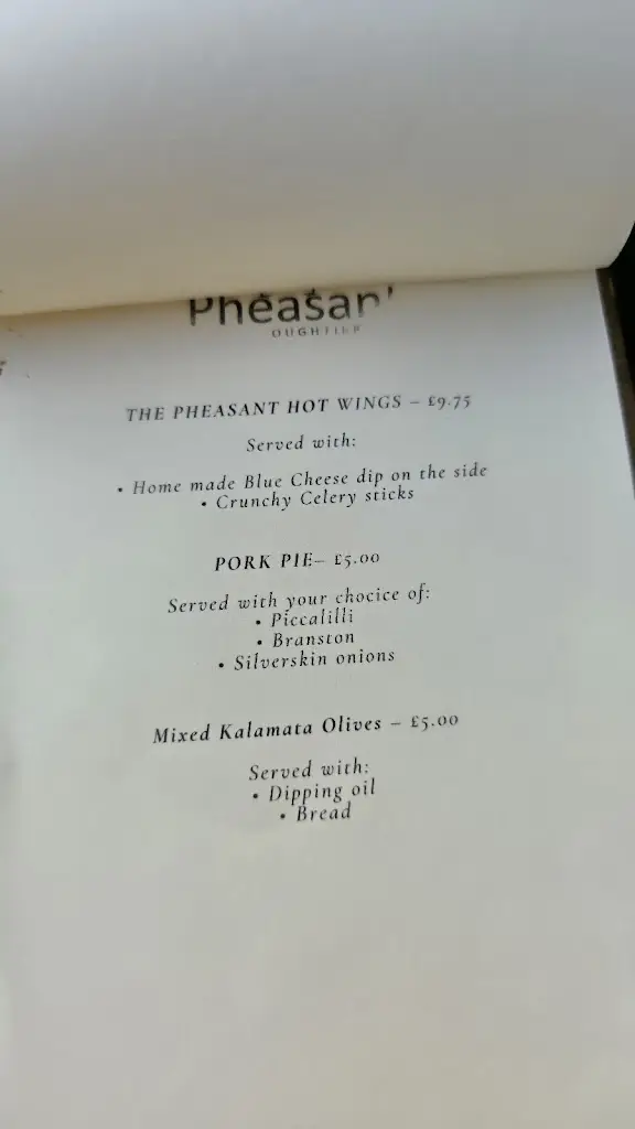 Menu_The Pheasant Bar & Grill_Oughtibridge_image_1