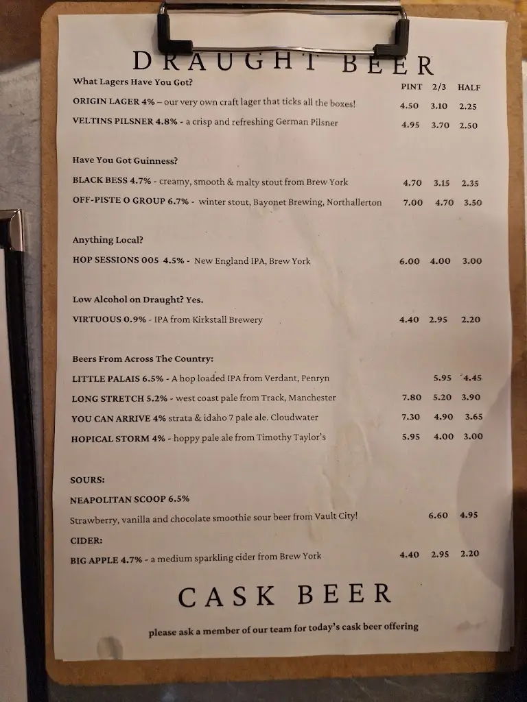 Menu_Origin Social_Northallerton_image_2