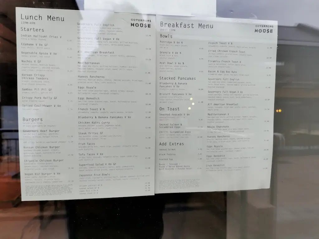 Menu_Governors House_Northallerton_image_1