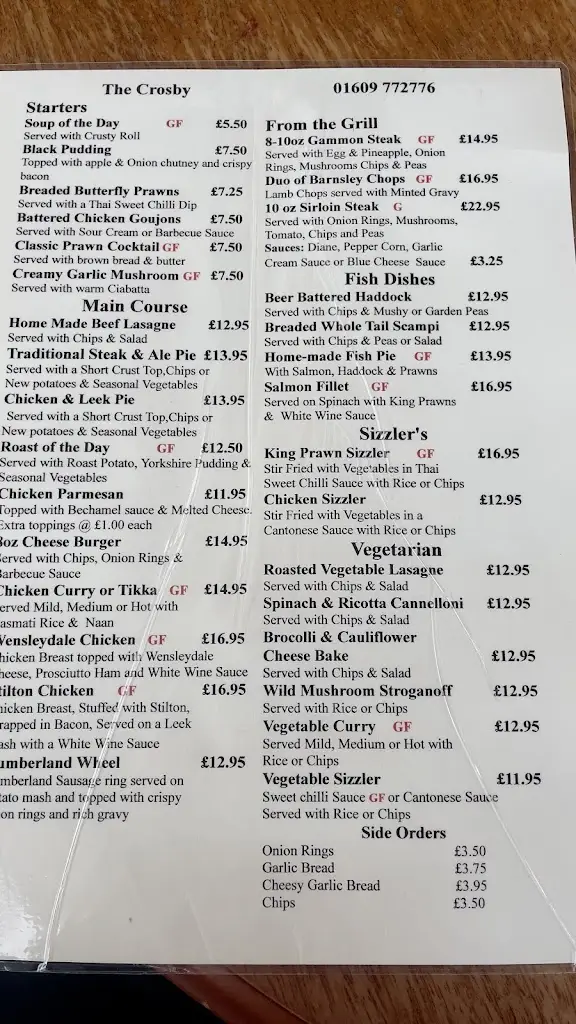 Menu_The Crosby Village Inn & Restaurant_Northallerton_image_1