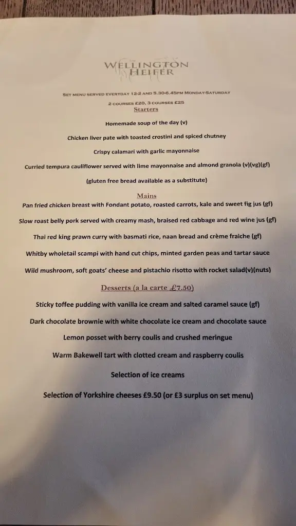 Menu_The Wellington Heifer_Northallerton_image_4