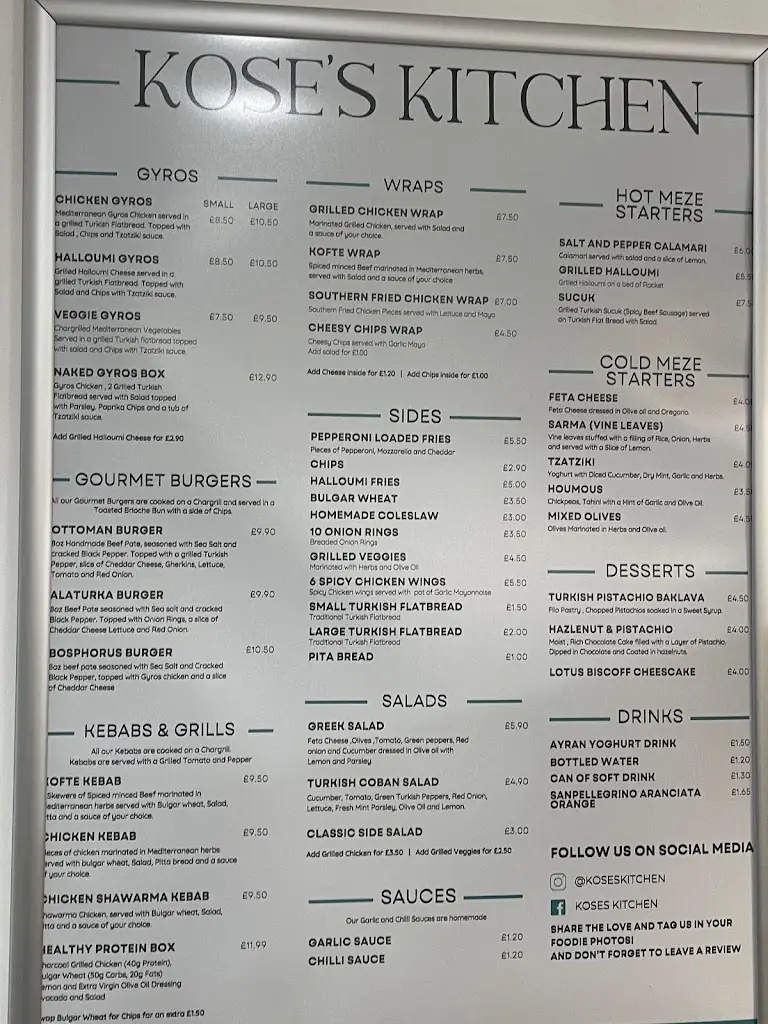 Menu_Kose's Kitchen_Northallerton_immagine_1