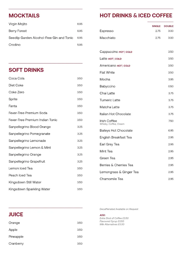 Menü_A Mano Coffee Bar & Kitchen_Orpington_Bild_4