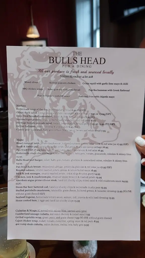 Menu_The Bull's Head_Orpington_image_3