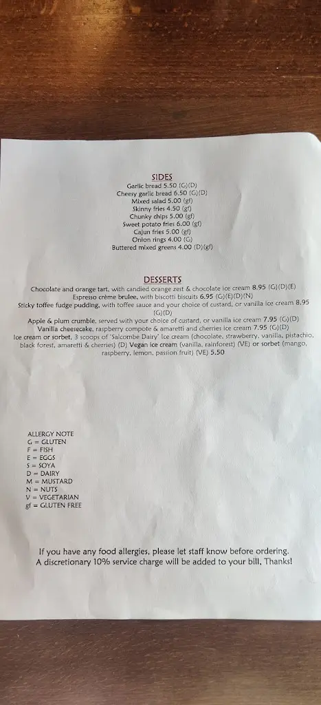 Menu_The Bull's Head_Orpington_image_4