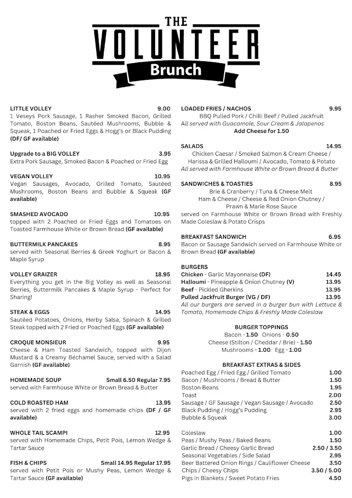 Menu_The Volunteer Inn_Ottery St Mary_image_2