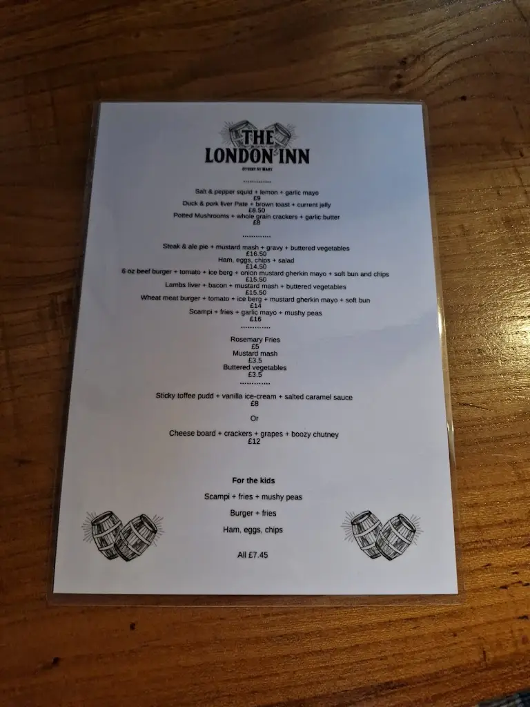 Menu_The London Inn_Ottery St Mary_image_1