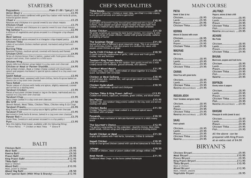 Menu_Jefferys Kashmiri Cuisine_Ottery St Mary_image_1