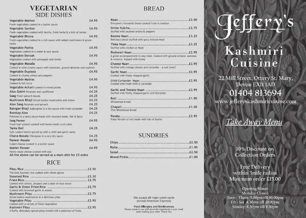 Menu_Jefferys Kashmiri Cuisine_Ottery St Mary_image_2