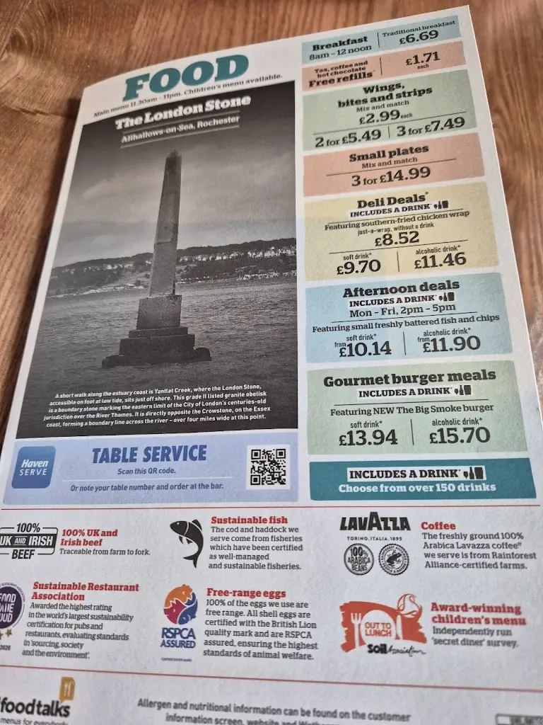 The London Stone - JD Wetherspoon_Allhallows_menu_image_1