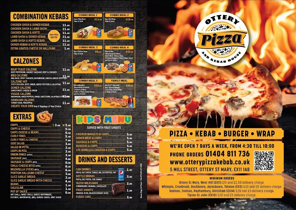 Menu_Ottery Pizza and Kebab House_Ottery St Mary_image_2