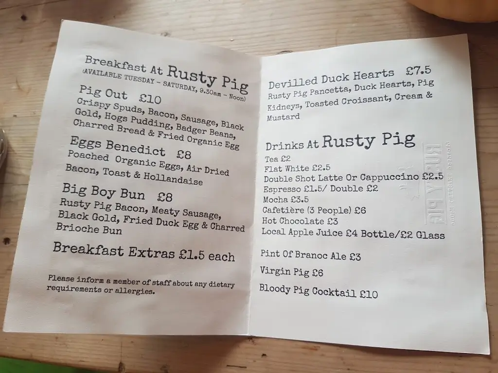 Menu_Rusty Pig_Ottery St Mary_image_1
