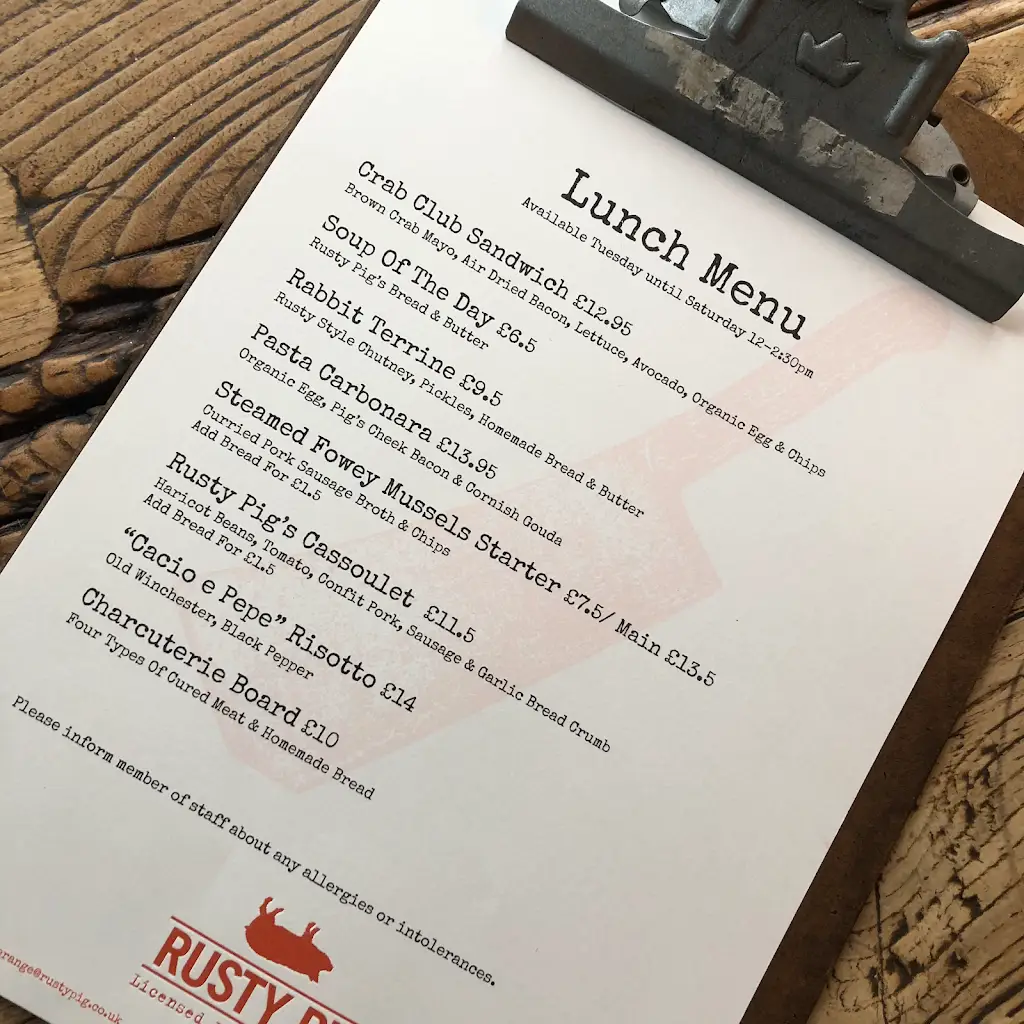Menu_Rusty Pig_Ottery St Mary_image_4