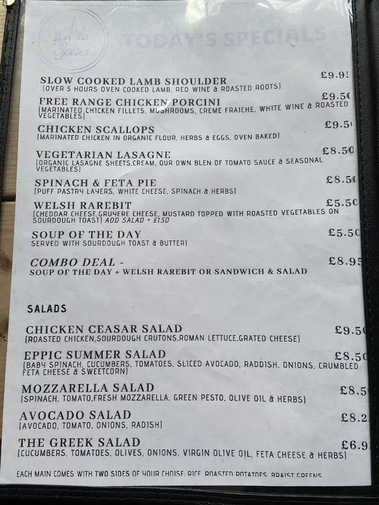 Menu_The Spires Cafe & Restaurant_Oxfordshire_image_1