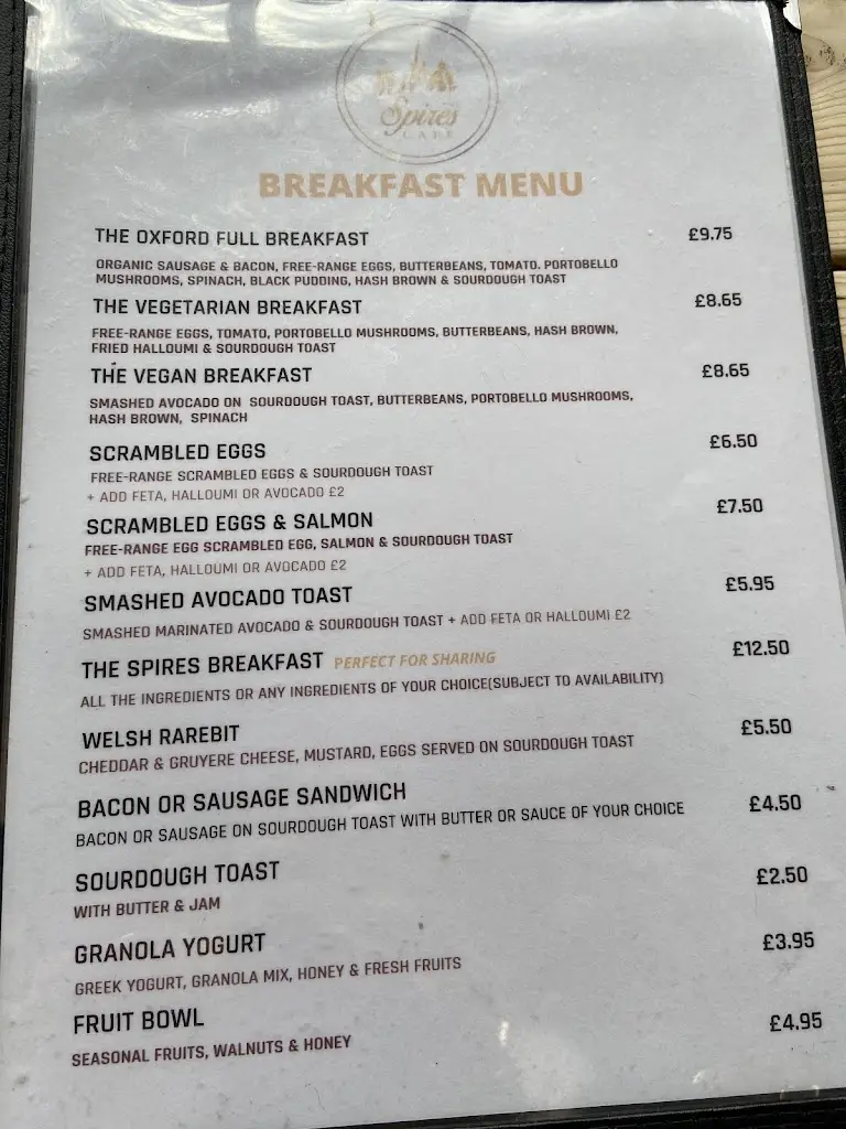 Menu_The Spires Cafe & Restaurant_Oxfordshire_image_2