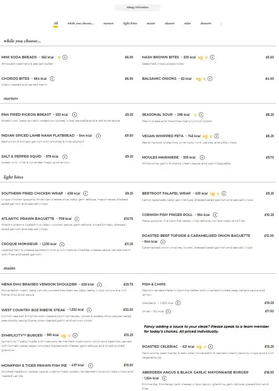 Menu_Harbour Light, Paignton_Paignton_image_1