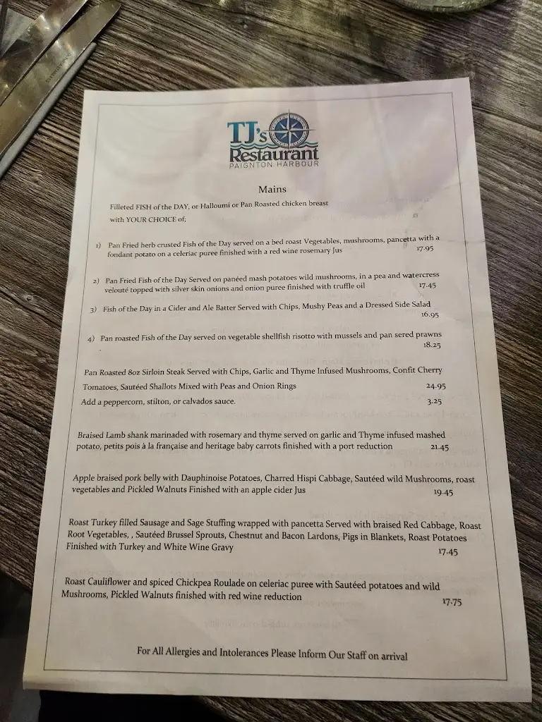 Menu_TJ's Restaurant_Paignton_image_2