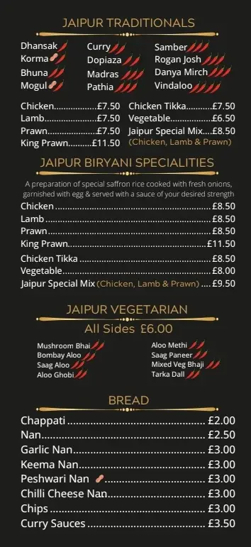 Menu_Jaipur Indian restaurant, Padiham_Padiham_immagine_2