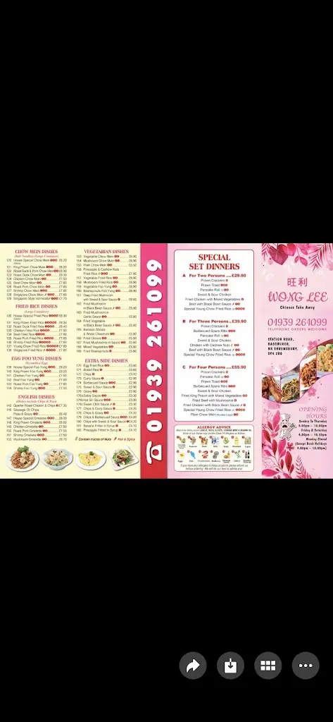 Menu_Wong Lee Chinese Take Away_Baschurch_immagine_1