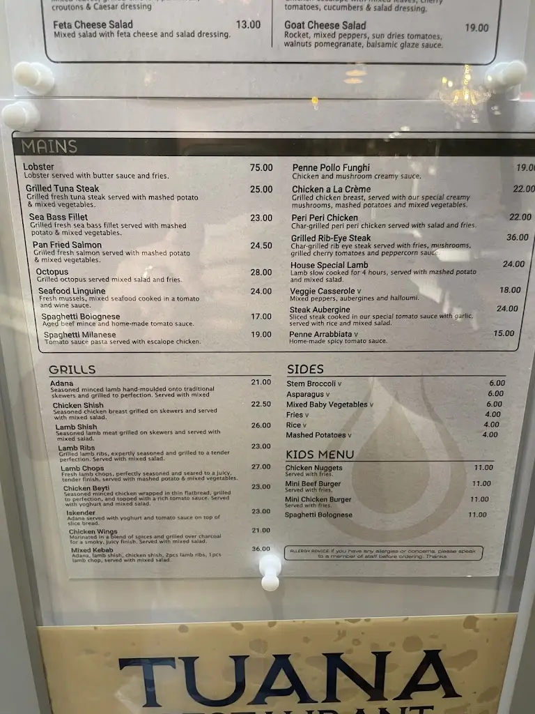 Menu_Tuana Restaurant_Oundle_image_1