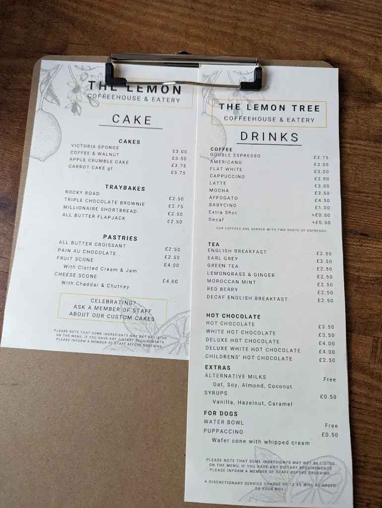 Menu_The Lemon Tree_Oundle_image_1