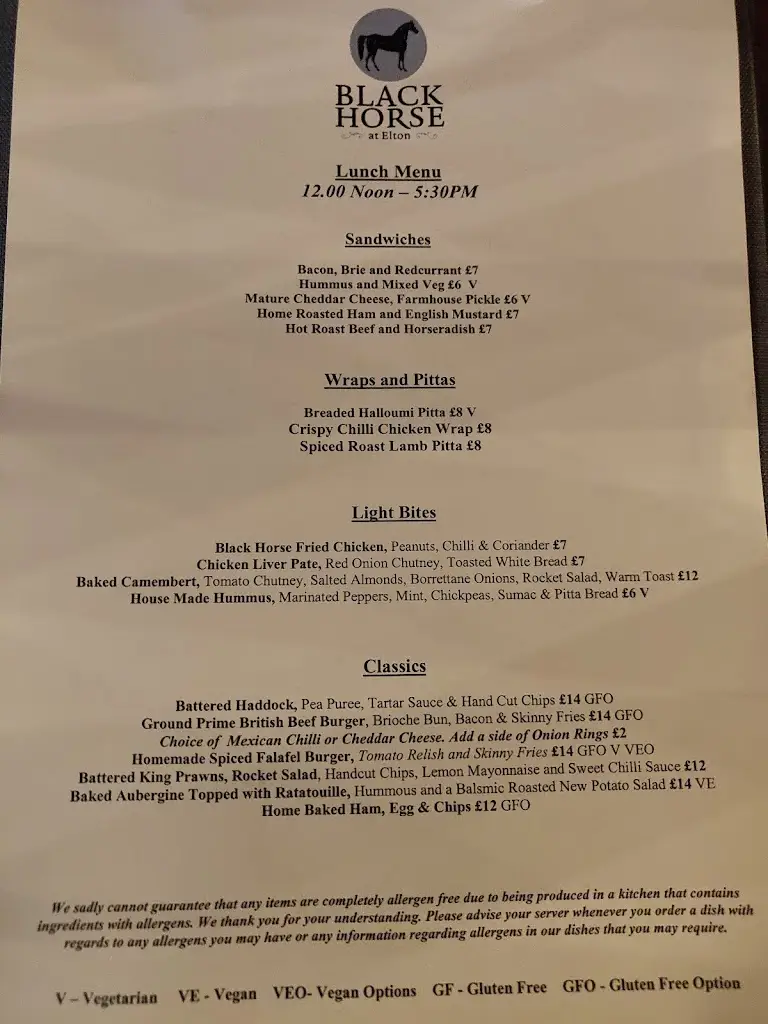Menu_The Black Horse_Oundle_image_3