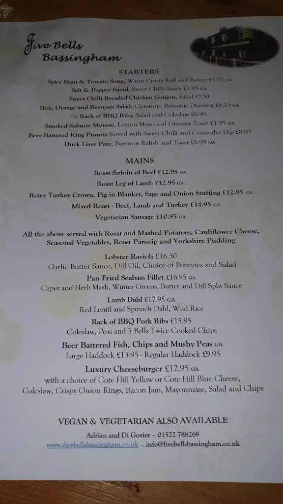 Menu_The Five Bells_Bassingham_image_2