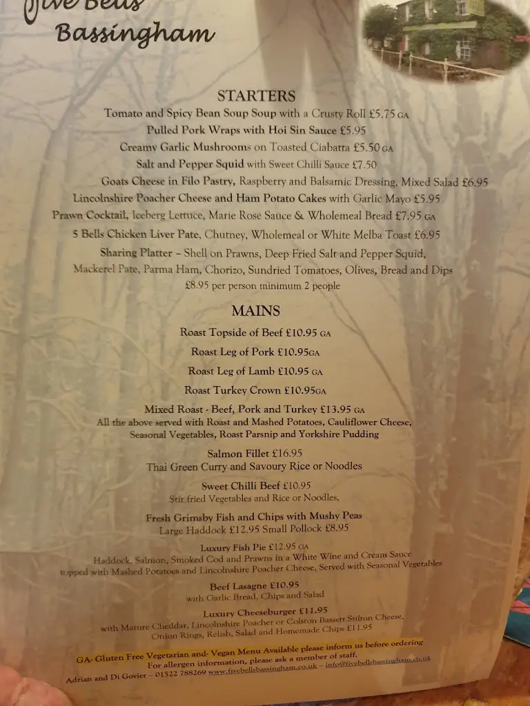 Menu_The Five Bells_Bassingham_image_4