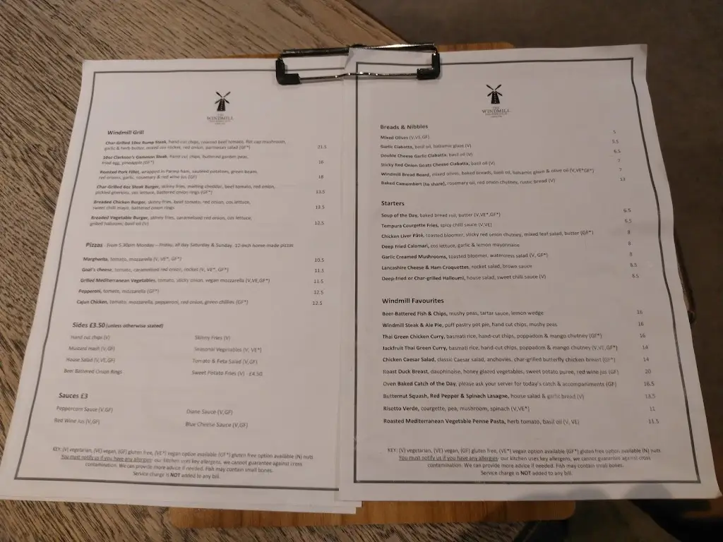 Menu_The Windmill Hotel - Public House & Restaurant_Parbold_image_1