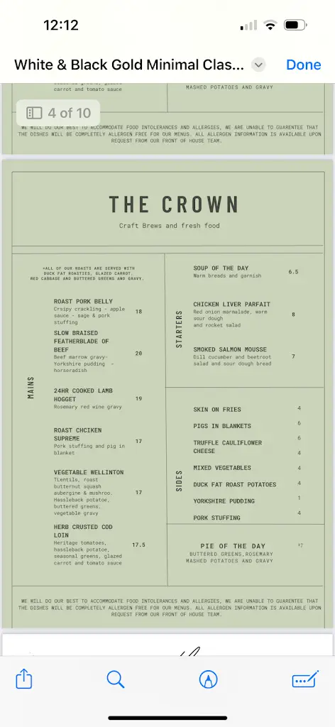 Menu_The Crown Bar & Kitchen_Pattingham_image_2