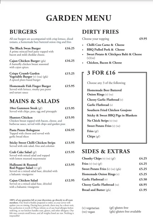 Menu_The Black Swan_Partington_image_2