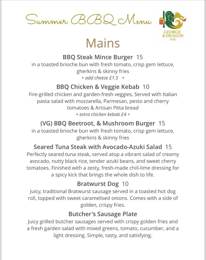 Menu_The George & Dragon_Partridge Green_image_2